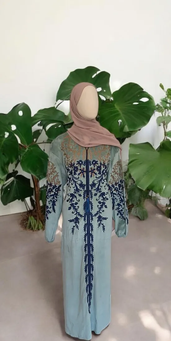 Abaya chita (Water green) — Dar Nūr