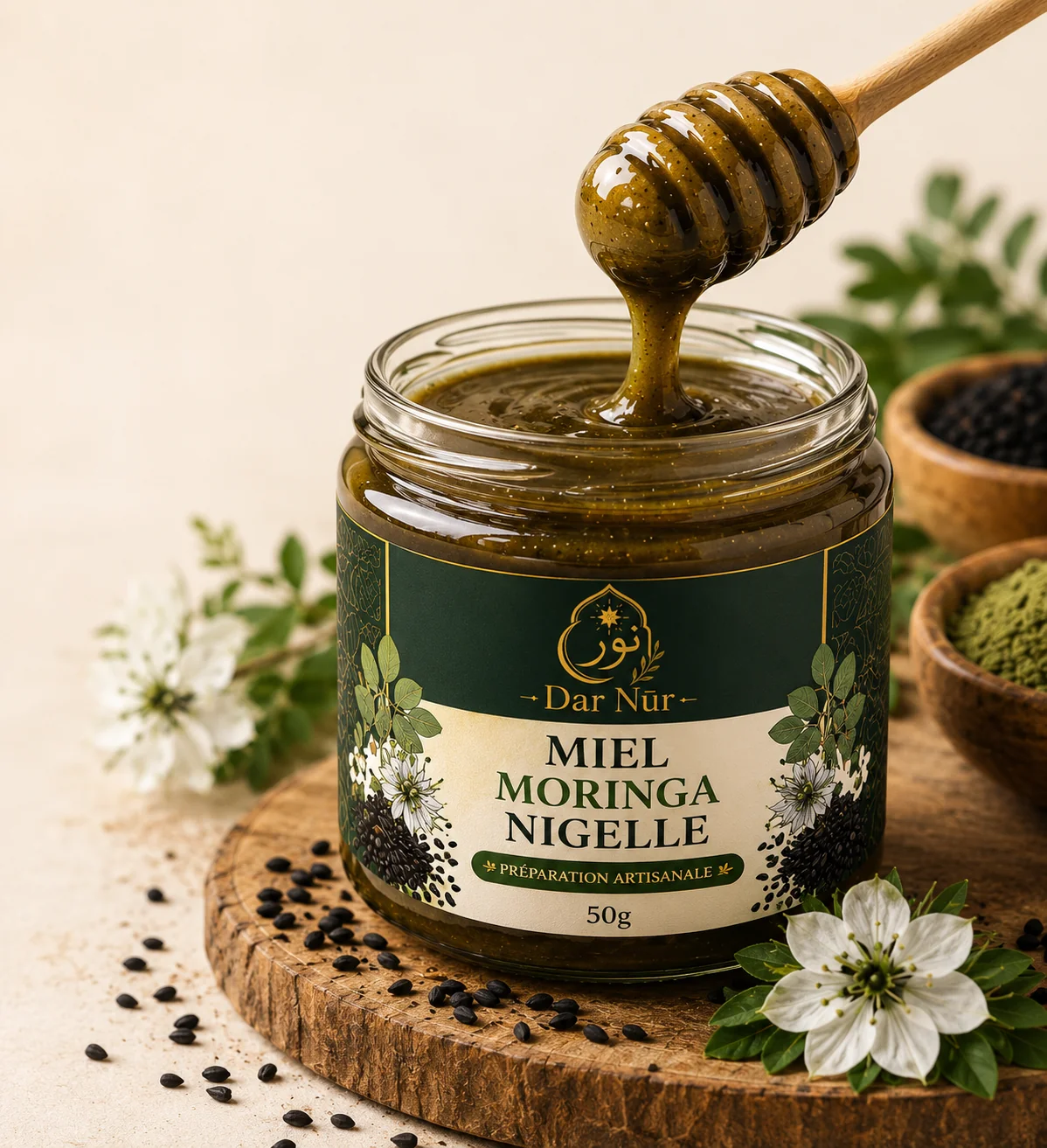 Miel Moringa Nigelle — Dar Nūr
