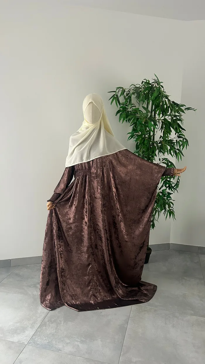 Abaya Nouha Rose Marroné — Dar Nūr